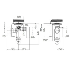 Danfoss 067N2032 15TR Thermostatic expansion valve, TGE, R22,R407C, 7/8x1-1/8 in Solder, ODF, 1/4 in Externally equalized, Bi-flow, -15 to 50 F, replaces 067N2012