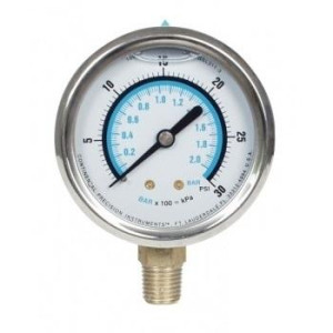Uniweld GSL315-3 Liquid Filled Gauge (Glycerine) 1/4 in Npt Mount 0-200psi (0-14 Bar)