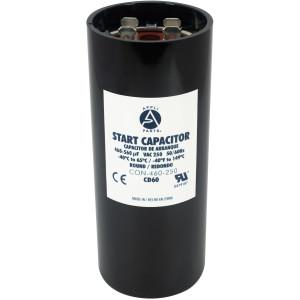 Appli Parts motor start capacitor 460-560 Mfd (microfarads) uF 250 VAC universal fit for electric motor applications 1-3/4 in Diameter 4-3/8 in Height CON-460-250
 Appli Parts motor start capacitor 460-560 Mfd (microfarads) uF 250 VAC universal fit for electric motor applications 1-3/4 in Diameter 4-3/8 in Height CON-460-250