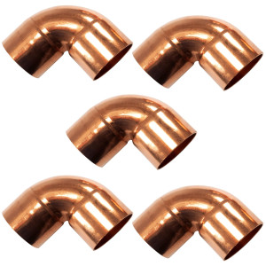 Appli Parts AP-C158B5 1-5/8 90 Degree Elbow Short Turn Copper pipe fittings CxC Sweat connections for refrigeration, air conditioning and plumbing applications ACR and Type L copper pipe (5 x Bag) Appli Parts AP-C158B5 1-5/8 90 Degree Elbow Short Turn Copper pipe fittings CxC Sweat connections for refrigeration, air conditioning and plumbing applications ACR and Type L copper pipe (5 x Bag)