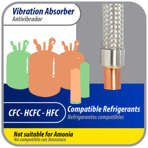 Appli Parts APVE-58 5/8 in Vibration Absorber Eliminator Sweat Connections 9-3/4 in Long 450 psi Max working and 3,265 psi Burst pressure Appli Parts APVE-58 5/8 in Vibration Absorber Eliminator Sweat Connections 9-3/4 in Long 450 psi Max working and 3,265 psi Burst pressure