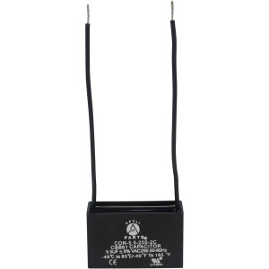 Appli Parts Condensador Capacitor de ventilador 5.5 mfd (microfaradios) uf 250VAC con 2 cables compatible con cualquier marca de igual capacitancia CAP-5.5-250-2C

