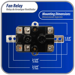 Appli Parts APFR-380 90-380, 24 VAC Coil, Heavy Duty Switching Fan Relay, SP Normally Open, SP Normally Closed, AC and heating Furnace blower relay Universal fit multi position bracket