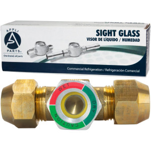 Appli Parts APSG-34 3/4 in Sight Glass and liquid moisture indicator Flare connections with take-apart Body for HVAC/R installations suitable for CFC HCFC HFC refrigerants Appli Parts APSG-34 3/4 in Sight Glass and liquid moisture indicator Flare connections with take-apart Body for HVAC/R installations suitable for CFC HCFC HFC refrigerants
