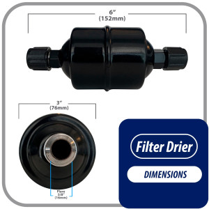 Appli Parts APFD-165 Filtro Secador 5/8 pulg para linea Liquido para Sistemas de Refrigeracion y aire acondicionado 165 SAE Rosca Universal Unidireccional 178mm Largo 76mm Ancho Appli Parts APFD-165 Filtro Secador 5/8 pulg para linea Liquido para Sistemas de Refrigeracion y aire acondicionado 165 SAE Rosca Universal Unidireccional 178mm Largo 76mm Ancho