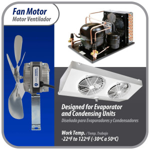 Appli Parts APFM-101E Motor Ventilador 10W para condensador de refrigeracion 115V 60Hz 0.65A 1450rpm Incluye base y Aspa de aluminio de 230mm CCWSE Universal Appli Parts APFM-101E Motor Ventilador 10W para condensador de refrigeracion 115V 60Hz 0.65A 1450rpm Incluye base y Aspa de aluminio de 230mm CCWSE Universal