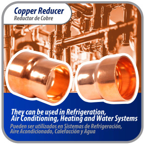 Appli Parts AP-R158138 Reductor de Cobre de 1-5/8x1-3/8 pulg Conexiones CxC soldadas para aplicaciones de refrigeracion, aire acondicionado y plomeria Tuberia de cobre ACR y Tipo L Appli Parts AP-R158138 Reductor de Cobre de 1-5/8x1-3/8 pulg Conexiones CxC soldadas para aplicaciones de refrigeracion, aire acondicionado y plomeria Tuberia de cobre ACR y Tipo L