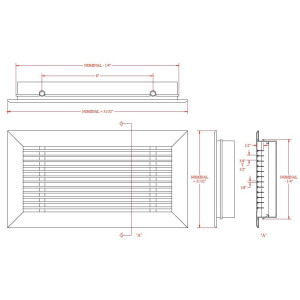 Difusor Perimetral 3/8 Separacion entre Aletas, Aluminio Blanco 60in x 06in DF3LB060000600 Vermont