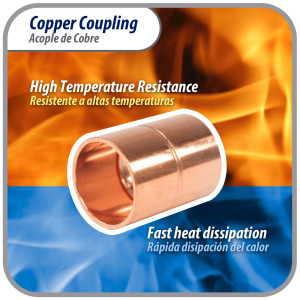 Appli Parts AP-A012B10 1/2 pulg Anillo de Cobre Accesorios de tuberia de cobre CxC Conexiones soldadas para aplicaciones de refrigeracion, aire acondicionado y plomeria Tuberia de cobre ACR y tipo L (10 x Bolsa)