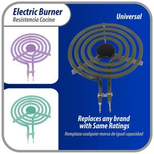 MP15YA Appli Parts Electric Range Burner Heater Element 4 Turns, 6 in, 1500 W, 240 V, Compatible with General Electric Whirlpool 660532, WP660532, WB30T10073, SU205, 660532, TS4W6215, 404080, 5303310283 MP15YA Appli Parts Electric Range Burner Heater Element 4 Turns, 6 in, 1500 W, 240 V, Compatible with General Electric Whirlpool 660532, WP660532, WB30T10073, SU205, 660532, TS4W6215, 404080, 5303310283