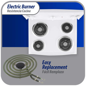 MP15YA Appli Parts Electric Range Burner Heater Element 4 Turns, 6 in, 1500 W, 240 V, Compatible with General Electric Whirlpool 660532, WP660532, WB30T10073, SU205, 660532, TS4W6215, 404080, 5303310283 MP15YA Appli Parts Electric Range Burner Heater Element 4 Turns, 6 in, 1500 W, 240 V, Compatible with General Electric Whirlpool 660532, WP660532, WB30T10073, SU205, 660532, TS4W6215, 404080, 5303310283