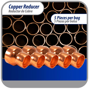 Appli Parts AP-R158118 Reductor de Cobre de 1-5/8x1-1/8 pulg Conexiones CxC soldadas para aplicaciones de refrigeracion, aire acondicionado y plomeria Tuberia de cobre ACR y Tipo L Appli Parts AP-R158118 Reductor de Cobre de 1-5/8x1-1/8 pulg Conexiones CxC soldadas para aplicaciones de refrigeracion, aire acondicionado y plomeria Tuberia de cobre ACR y Tipo L