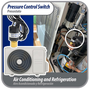 Appli Parts APPS-550450 Hi Pressure control switch R410, Open 550 psi, Close 450 psi, 40 in Cable, SPST, 1/4 SAE female connection, Automatic Reset, universal replacement for Air Conditioning