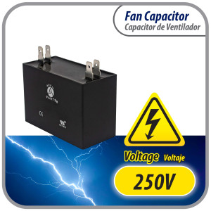 Appli Parts Condensador Capacitor de ventilador 18 mfd (microfaradios) uf 250VAC con conectores compatible con cualquier marca de igual capacitancia 5.8cm Ancho 2.2cm Profundidad 4.6cm Alto CAP-18-250 Appli Parts Condensador Capacitor de ventilador 18 mfd (microfaradios) uf 250VAC con conectores compatible con cualquier marca de igual capacitancia 5.8cm Ancho 2.2cm Profundidad 4.6cm Alto CAP-18-250