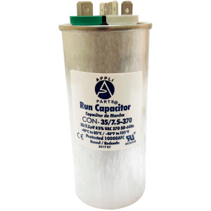 Appli Parts Condensador Capacitor de Marcha 35+7.5 Mfd uF (microfaradios) 370VAC CBB65 Universal Aire acondicionado y otras aplicaciones Redondo UL E476928 5cm Ancho 12cm Alto CON-35/7.5-370-R