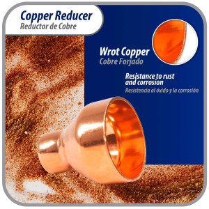 Appli Parts AP-R138058 Reductor de Cobre de 1-3/8x5/8 pulg Conexiones CxC soldadas para aplicaciones de refrigeracion, aire acondicionado y plomeria Tuberia de cobre ACR y Tipo L Appli Parts AP-R138058 Reductor de Cobre de 1-3/8x5/8 pulg Conexiones CxC soldadas para aplicaciones de refrigeracion, aire acondicionado y plomeria Tuberia de cobre ACR y Tipo L