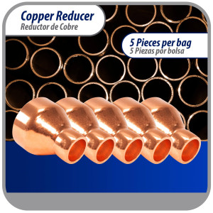 Appli Parts AP-R138058 Reductor de Cobre de 1-3/8x5/8 pulg Conexiones CxC soldadas para aplicaciones de refrigeracion, aire acondicionado y plomeria Tuberia de cobre ACR y Tipo L Appli Parts AP-R138058 Reductor de Cobre de 1-3/8x5/8 pulg Conexiones CxC soldadas para aplicaciones de refrigeracion, aire acondicionado y plomeria Tuberia de cobre ACR y Tipo L
