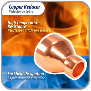 Appli Parts AP-R138058 Reductor de Cobre de 1-3/8x5/8 pulg Conexiones CxC soldadas para aplicaciones de refrigeracion, aire acondicionado y plomeria Tuberia de cobre ACR y Tipo L Appli Parts AP-R138058 Reductor de Cobre de 1-3/8x5/8 pulg Conexiones CxC soldadas para aplicaciones de refrigeracion, aire acondicionado y plomeria Tuberia de cobre ACR y Tipo L