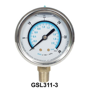 Esfera Rellena De Liquido (Glicerina) Conector 1/4" Npt 0-30 Psi (0-2 Bar) Uniweld Gsl311-3 Esfera Rellena De Liquido (Glicerina) Conector 1/4" Npt 0-30 Psi (0-2 Bar) Uniweld Gsl311-3