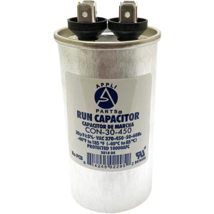 Appli Parts Condensador Capacitor de Marcha 30 Mfd uF (microfaradios) 370VAC o 450VAC CBB65 Universal Aire acondicionado y otras aplicaciones Redondo UL E476928 9.7cm Alto 4.4cm Ancho CON-30-450 Appli Parts Condensador Capacitor de Marcha 30 Mfd uF (microfaradios) 370VAC o 450VAC CBB65 Universal Aire acondicionado y otras aplicaciones Redondo UL E476928 9.7cm Alto 4.4cm Ancho CON-30-450