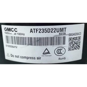GMCC Compressor DC Inverter rotary 24,000 Btu/hr R-410A ATF235D22UMT, 201400611301, 11103020000179
 GMCC Compressor DC Inverter rotary 24,000 Btu/hr R-410A ATF235D22UMT, 201400611301, 11103020000179
