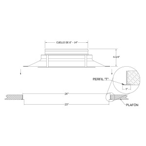 Difusor Circular de Aluminio Blanco con cuello de 8 in DCRLB08S Vermont