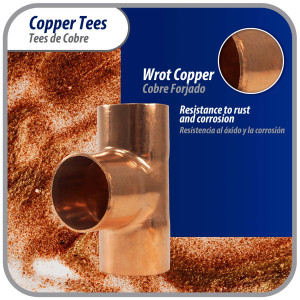 Appli Parts AP-T138B5 1-3/8 pulg Tee de Cobre Conexiones CxCxC soldadas para aplicaciones de refrigeracion, aire acondicionado y plomeria Tuberia de Cobre ACR y Tipo L (5 x Bolsa)