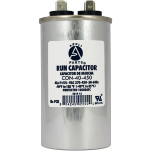 Appli Parts Condensador Capacitor de Marcha 40 Mfd uF (microfaradios) 370VAC o 450VAC CBB65 Universal Aire acondicionado y otras aplicaciones Redondo UL E476928 10cm Alto 5cm Ancho CON-40-450 Appli Parts Condensador Capacitor de Marcha 40 Mfd uF (microfaradios) 370VAC o 450VAC CBB65 Universal Aire acondicionado y otras aplicaciones Redondo UL E476928 10cm Alto 5cm Ancho CON-40-450