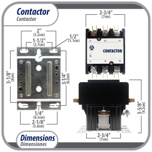Appli Parts APAC-35024 Heavy Duty 3 Poles Contactor 50 Amp 24 Volts Coil Replacement for ac Compressor and Electrical Applications UL Certified 476929 Appli Parts APAC-35024 Heavy Duty 3 Poles Contactor 50 Amp 24 Volts Coil Replacement for ac Compressor and Electrical Applications UL Certified 476929