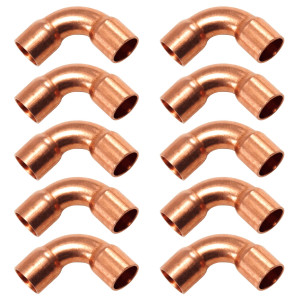 Appli Parts AP-C014B10 1/4 90 Degree Elbow Short Turn Copper pipe fittings CxC Sweat connections for refrigeration, air conditioning and plumbing applications ACR and Type L copper pipe (10 x Bag) Appli Parts AP-C014B10 1/4 90 Degree Elbow Short Turn Copper pipe fittings CxC Sweat connections for refrigeration, air conditioning and plumbing applications ACR and Type L copper pipe (10 x Bag)