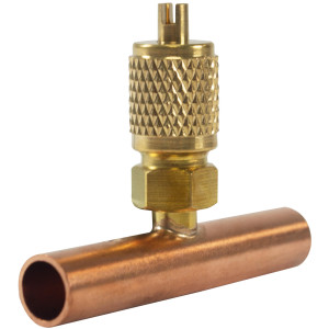 MA-Line AF3135 5/16in ODS x 3/8in Tee de Cobre Soldada con Puerto de 1/4pulg Flare Macho