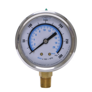 Esfera Rellena De Liquido (Glicerina) Conector 1/4" Npt 0-300 Psi (0-20 Bar) Uniweld Gsl316-3 Esfera Rellena De Liquido (Glicerina) Conector 1/4" Npt 0-300 Psi (0-20 Bar) Uniweld Gsl316-3