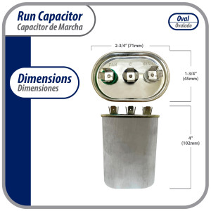Appli Parts Dual Run Capacitor 35 + 5 mfd (Microfarads) 370 Volts Oval CON-35/5-370
Replaces CAP-35/5-370 Appli Parts Dual Run Capacitor 35 + 5 mfd (Microfarads) 370 Volts Oval CON-35/5-370
Replaces CAP-35/5-370