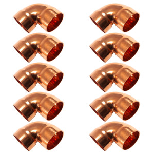Appli Parts AP-C078B10 7/8 90 Degree Elbow Short Turn Copper pipe fittings CxC Sweat connections for refrigeration, air conditioning and plumbing applications ACR and Type L copper pipe (10 x Bag) Appli Parts AP-C078B10 7/8 90 Degree Elbow Short Turn Copper pipe fittings CxC Sweat connections for refrigeration, air conditioning and plumbing applications ACR and Type L copper pipe (10 x Bag)
