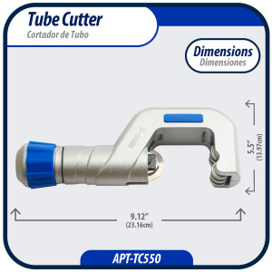 Appli Parts APT-TC550 Corta Tubo para tuberias de 1/4 a 2 pulg (5 a 50 mm) ideal para tuberias de Cobre, Aluminio, PVC y otros materiales blandos Appli Parts APT-TC550 Corta Tubo para tuberias de 1/4 a 2 pulg (5 a 50 mm) ideal para tuberias de Cobre, Aluminio, PVC y otros materiales blandos