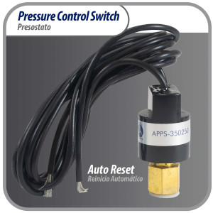 Appli Parts APPS-350250 Hi Pressure control Switch R22, Open 350 psi, Close 250 psi, 40 in Cable, SPST, 1/4 SAE female connection, Automatic Reset, universal replacement for Air Conditioning 