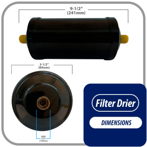 Appli Parts APFD-414S Filtro Secador 1/2 pulg para linea Liquido para Sistemas de Refrigeracion y aire acondicionado 414S ODF Soldable Universal Unidireccional 241mm Largo 89mm Ancho Appli Parts APFD-414S Filtro Secador 1/2 pulg para linea Liquido para Sistemas de Refrigeracion y aire acondicionado 414S ODF Soldable Universal Unidireccional 241mm Largo 89mm Ancho