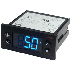 Danfoss ERC 112C Refrigeration Controller for Glass Door Merchandisers, Commercial Refrigerators and Freezers, 110/220 V, 4 Relay Outputs, 2 Temperature Sensor Inputs, Sensors Not Included