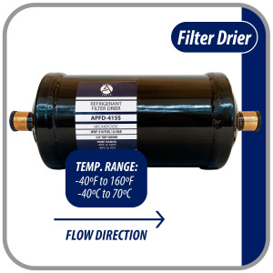 Appli Parts APFD-415S Filtro Secador 5/8 pulg para linea Liquido para Sistemas de Refrigeracion y aire acondicionado 415S ODF Soldable Universal Unidireccional 241mm Largo 95mm Ancho Appli Parts APFD-415S Filtro Secador 5/8 pulg para linea Liquido para Sistemas de Refrigeracion y aire acondicionado 415S ODF Soldable Universal Unidireccional 241mm Largo 95mm Ancho