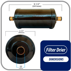 Appli Parts APFD-415S Filtro Secador 5/8 pulg para linea Liquido para Sistemas de Refrigeracion y aire acondicionado 415S ODF Soldable Universal Unidireccional 241mm Largo 95mm Ancho Appli Parts APFD-415S Filtro Secador 5/8 pulg para linea Liquido para Sistemas de Refrigeracion y aire acondicionado 415S ODF Soldable Universal Unidireccional 241mm Largo 95mm Ancho