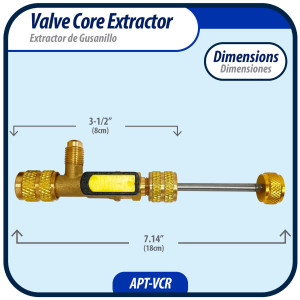 Appli Parts APT-VCR Extractor Valvula de Gusanillo Servicio con llave de paso, herramienta para sistemas de refrigeracion y Aire Acondicionado Appli Parts APT-VCR Extractor Valvula de Gusanillo Servicio con llave de paso, herramienta para sistemas de refrigeracion y Aire Acondicionado