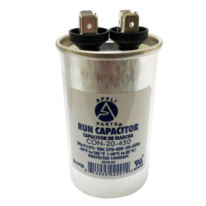Appli Parts Condensador Capacitor de Marcha 20 Mfd uF (microfaradios) 370VAC o 450VAC CBB65 Universal Aire acondicionado y otras aplicaciones Redondo UL E476928 8.6cm Alto 4.5cm Ancho CON-20-450 Appli Parts Condensador Capacitor de Marcha 20 Mfd uF (microfaradios) 370VAC o 450VAC CBB65 Universal Aire acondicionado y otras aplicaciones Redondo UL E476928 8.6cm Alto 4.5cm Ancho CON-20-450