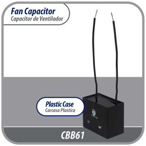 Appli Parts CAP-2-250-2C Fan Capacitor 2 mfd (microfarads) uf 250 VAC with 2 Wire Terminal Connections compatible with any brand with same capacitance 1-1/2in Width 5/8in Depth 1in Height