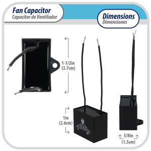 Condensador/ Capacitor Appli Parts 2 Mfd 250vac Rectangular 2 Cables
Ref. Con-2-250
Appli Parts Condensador Capacitor de ventilador 2 mfd (microfaradios) uf 250VAC con 2 cables compatible con cualquier marca de igual capacitancia 3.7cm Ancho 1.5cm Pr Condensador/ Capacitor Appli Parts 2 Mfd 250vac Rectangular 2 Cables
Ref. Con-2-250
Appli Parts Condensador Capacitor de ventilador 2 mfd (microfaradios) uf 250VAC con 2 cables compatible con cualquier marca de igual capacitancia 3.7cm Ancho 1.5cm Pr