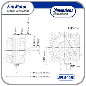 Appli Parts APFM-102E Motor Ventilador 10W para condensador de refrigeracion 220V 60Hz 0.35A 1300rpm Incluye base y Aspa de aluminio de 230mm CCWSE Universal Appli Parts APFM-102E Motor Ventilador 10W para condensador de refrigeracion 220V 60Hz 0.35A 1300rpm Incluye base y Aspa de aluminio de 230mm CCWSE Universal