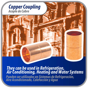 Appli Parts AP-A058B10 5/8pulg Anillo de Cobre Accesorios de tuberia de cobre C x C Conexiones soldadas para aplicaciones de refrigeracion, aire acondicionado y plomeria Tuberia de cobre ACR y tipo L (10 x Bolsa)
