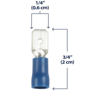 Insulated male slip-on  pack of 50  wire range 16-14  tab size  250 6219LX Insulated male slip-on  pack of 50  wire range 16-14  tab size  250 6219LX