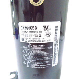 LG Rotary Compressor 12.000btu R22 115v/1ph/60hz Internal OLP (Includes: Cover, Gasket, Wahser, Nut, Damper Rubber) Uses Capacitor 50mfd/370vac Not Included Lg QK164C / QK164CBB LG Rotary Compressor 12.000btu R22 115v/1ph/60hz Internal OLP (Includes: Cover, Gasket, Wahser, Nut, Damper Rubber) Uses Capacitor 50mfd/370vac Not Included Lg QK164C / QK164CBB