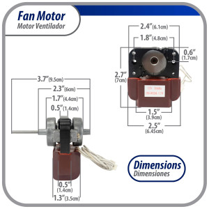 Appli Parts APFM-500 8 W Motor Ventilador, 110 V, 50/60 Hz, 0.16 A, 2800 rpm, rotacion CCW remplazo Universal para Evaporadores LG, Samsung, J500-00024K y otros Appli Parts APFM-500 8 W Motor Ventilador, 110 V, 50/60 Hz, 0.16 A, 2800 rpm, rotacion CCW remplazo Universal para Evaporadores LG, Samsung, J500-00024K y otros
