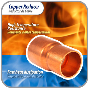 Appli Parts AP-R078034 Reductor de Cobre de 7/8x3/4 pulg Conexiones CxC soldadas para aplicaciones de refrigeracion, aire acondicionado y plomeria Tuberia de cobre ACR y Tipo L Appli Parts AP-R078034 Reductor de Cobre de 7/8x3/4 pulg Conexiones CxC soldadas para aplicaciones de refrigeracion, aire acondicionado y plomeria Tuberia de cobre ACR y Tipo L